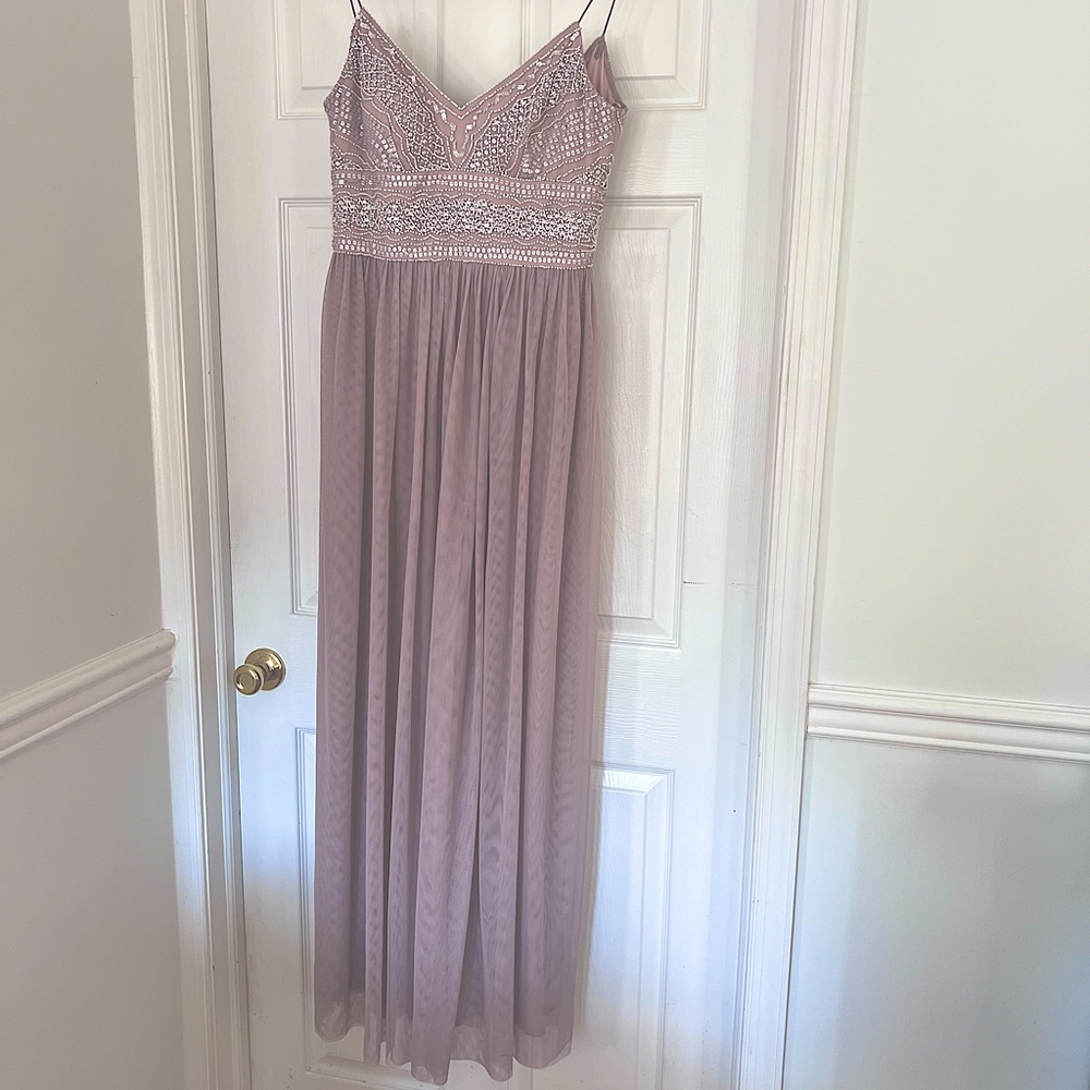 Adrianna Papell long tulle embellished dress